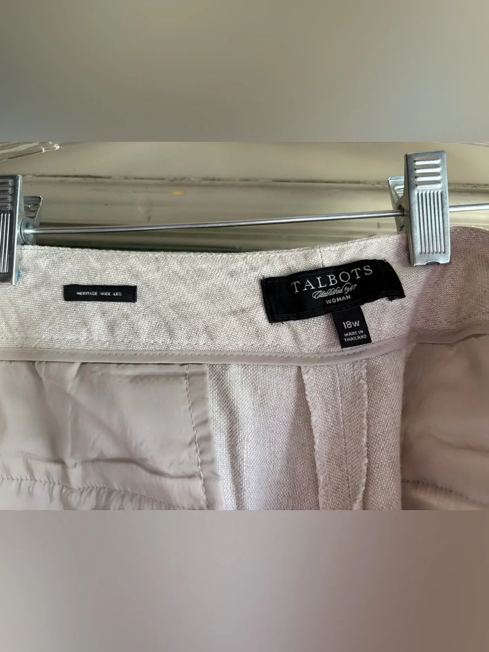 Talbots Stone Linen Pants
